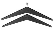 Aluminum Double Prong Coat Hook with Anti Theft Coat Hangers for Wall or Door 152-512 -Two Plastic or Wood Coat Hangers