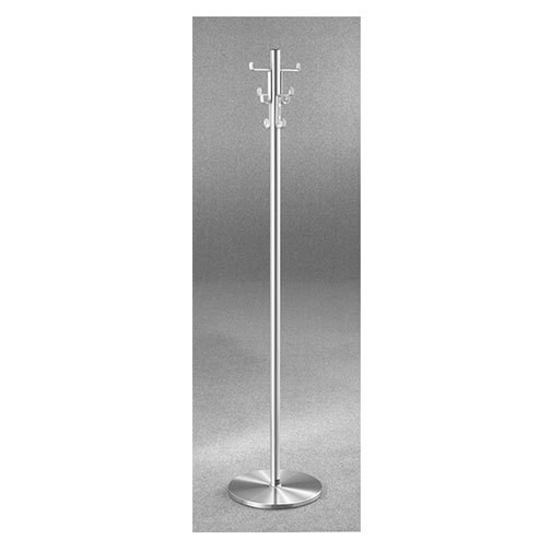 Heavy Duty Aluminum Coat Tree with 4 Double Hooks 174620 Satin