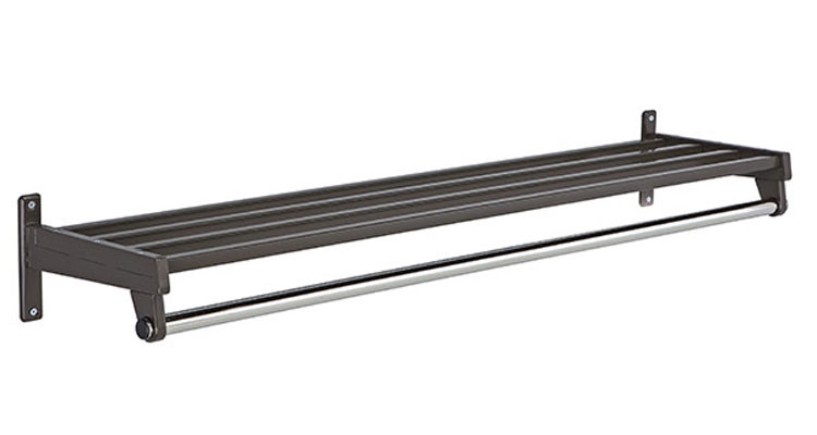 Steel Wall Mounted Coat Rack With Shelf And Stainless Steel Hanger