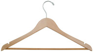 Varnished Wooden Coat Hanger with Hanger Bar 151-500 - Multiple Hook Options