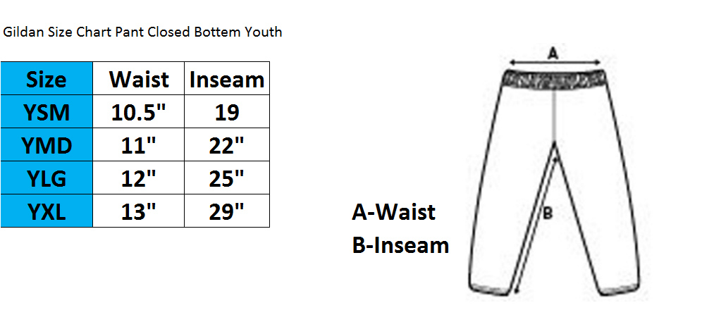 Gildan Size Chart Pants