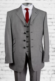 Grey Black Chalk Stripe Suit