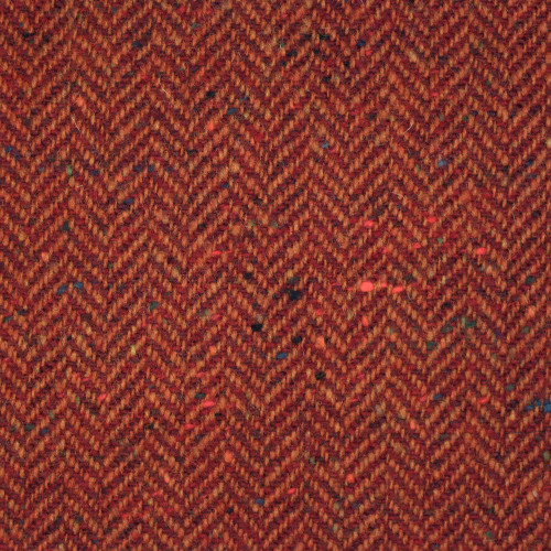 Burnt Orange Herringbone Donegal Tweed