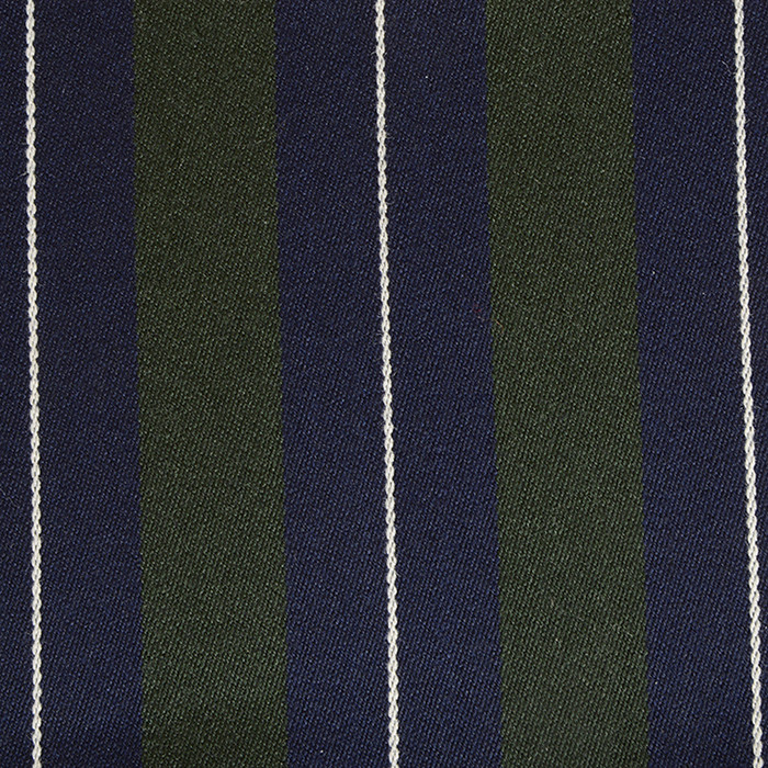 Navy Green White Striped Blazer Cloth
