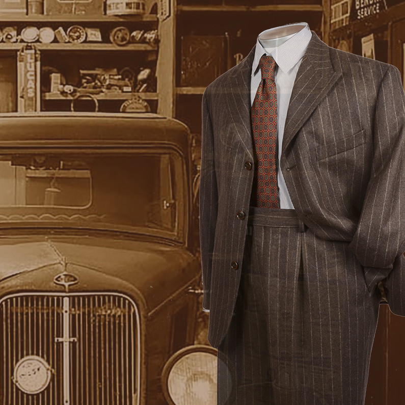 Bookster Vintage Style Suit in Fox Flannel