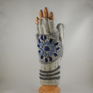 Snow Leopard Fingerless Gloves w/ Lining