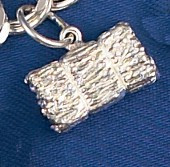 Sterling Silver Hay Bale Charm or Pendant