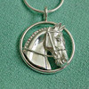 Sterling Silver Horse Head in Circle Pendant Necklace