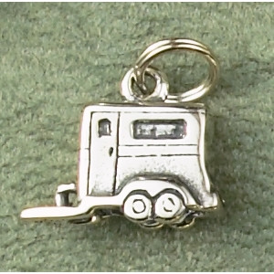 Sterling Silver Horse Trailer Charm or Pendant