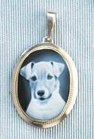 Sterling Silver Jack Russell Cameo Pendant