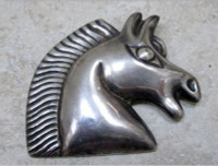 Antique Sterling Silver Horse Head Pin