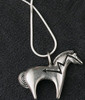 Sterling Silver Large Heartline Horse Pendant