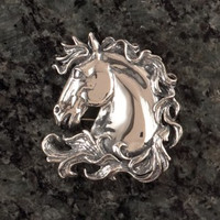 Sterling Silver Majestic Horse Head Pin or Pendant