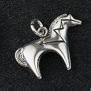 Sterling Silver Medium Heartline Horse Charm or Pendant