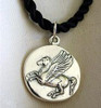 Sterling Silver Pegasus Horse Coin Pendant