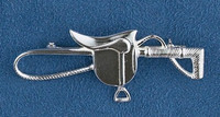 Sterling Silver Saddle and Whip Stock Pin