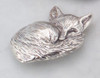 Sterling Silver Sleeping Fox Pin