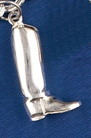Sterling Silver Tall Boot Charm or Pendant