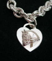 Sterling Silver Tiffany Style Dressage Horse Heart Bracelet