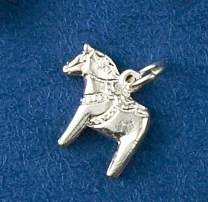 Sterling Silver Tiny Dala Horse Charm or Pendant