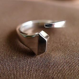 Sterling Silver Traditional Horseshoe Nail Ring
