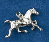 Sterling Silver Trotting Horse Charm or Pendant