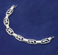 Sterling Silver Trotting Horses in Ovals Bracelet