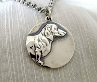 Sterling Silver Dachshund Pendant on a  Chain