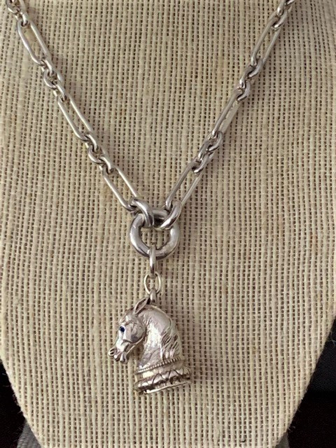 Highly Detailed Horse Head Pendant and Watch Chain from A