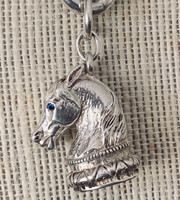 Highly Detailed Horse Head Pendant and Watch Chain from A Victorian Fob