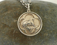 Sterling Silver Necklace from a Civil War Era  Button