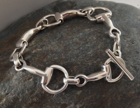 Classic Sterling Silver Half D-Bit Bracelet with Toggle Clasp - Show ...