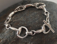 Classic Sterling Silver Half D-Bit Bracelet with Toggle Clasp