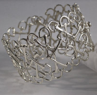 Sterling Silver  "Mixed Up Bits" Snaffle Bit Cuff Bracelet