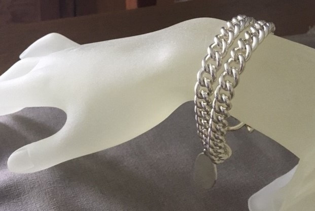 Vintage Ralph Lauren Double Curb Chain Bracelet with Charm