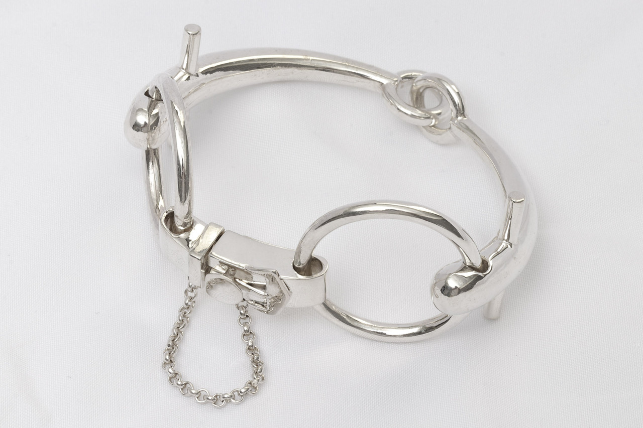 Sterling Silver Snaffle Bit Bracelet from an Antique Trotteur Bit Bracelet