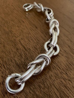 Vintage Gucci Sterling Silver Hercules Reef Knot Link Bracelet