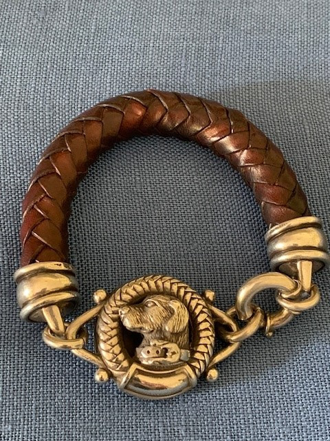 Rare Vintage Kieselstein-Cord Sterling and Leather Lab