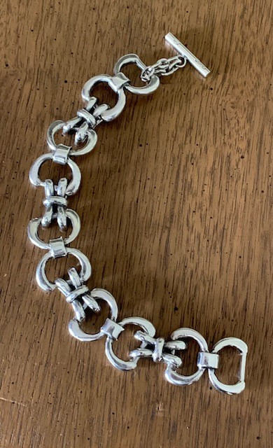 Vintage Gucci Snaffle Bit Motif Link Bracelet with Toggle Clasp