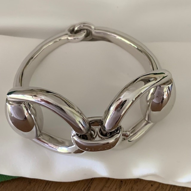 Wc gucci silver horsebit large bracelet Clearance