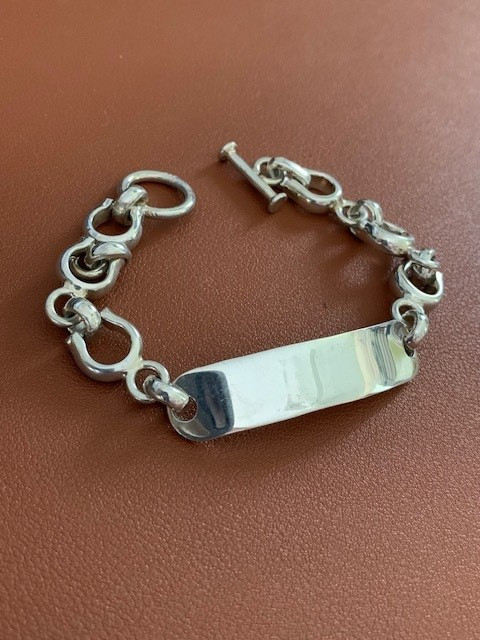 Vintage Mexican ID Bracelet with An Equestrian Motif - Show Stable