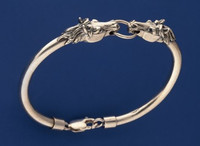 Sterling Silver Horse Head Semi-Bangle Bracelet