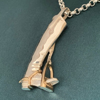 The Original 14k Gold and Sterling Silver  Boot Pendant Necklace