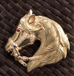 14k Gold Majestic Stallion Horse Head Pin or Pendant