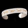 Sterling Silver and 14k Gold Galloping Horse Cuff Bracelet