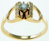 14k Gold and Diamond Stirrup Ring
