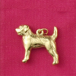 14k Gold Border Terrier Dog Charm or Pendant