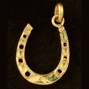14k Gold Chunky Horseshoe Charm or Pendant