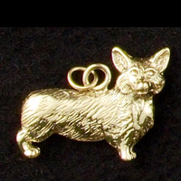 14k Gold Corgi Dog Charm or Pendant