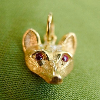 14k Gold Fox Charm or Pendant